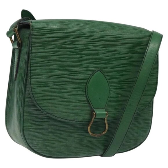 LOUIS VUITTON Epi Saint Cloud GM Shoulder Bag Green